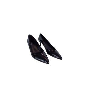 Vaneli Classic Sz 8.5N Black Patent Leather Pointed Kitten Heel Dress Pump Shoes